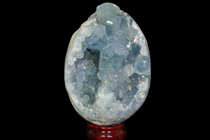 Crystal Filled Celestine (Celestite) Egg Geode - Madagascar #119360